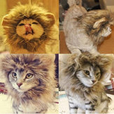 L Husdjurshund Katt Konstgjord Lejon Mane Peruk Halloween Kostym